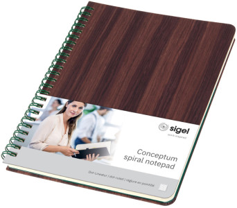 sigel Cahier à spirale Edition Conceptum Nature, A5, bois