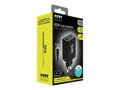 Port Technology : POWER SUPPLY 65 W - TYPE C GAN - EU