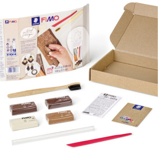 FIMO SOFT Kit de pâte à modeler WOOD EFFECT, à cuire au four