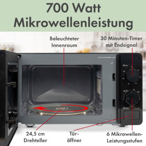 CLATRONIC Micro-ondes MW 791, 700 watts, noir