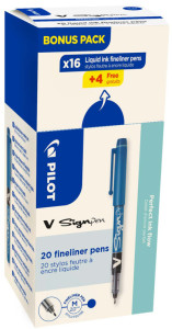 PILOT Stylo feutre V Sign Pen, VALUE PACK, noir