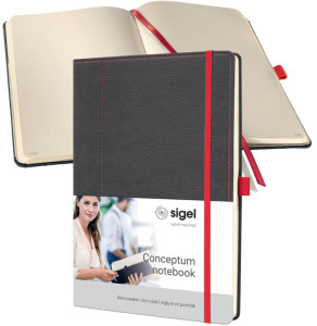 Carnet de notes sigel Conceptum Design Casual, DIN A5, gris/rouge