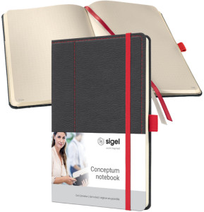 Carnet de notes sigel Conceptum Design Casual, DIN A5, gris/rouge