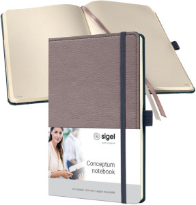 Carnet de notes sigel Conceptum Design Casual, DIN A5, gris/blanc