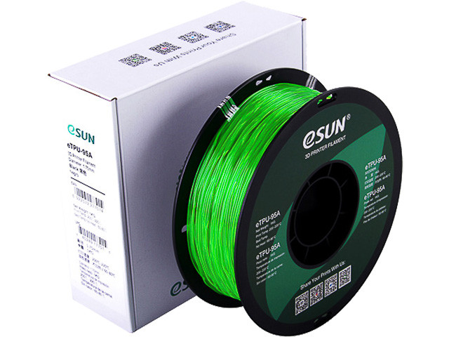 Esun ETPU-95A 1,75mm CLEAR GREEN 1kg ESUN 3D FILAMENT