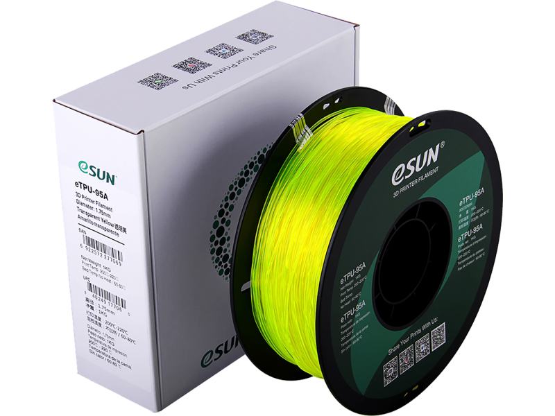 Esun ETPU-95A 1,75mm CLEAR YELLOW 1kg ESUN 3D FILAMENT