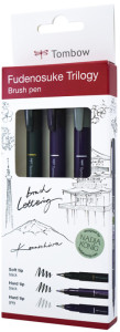 Tombow Kalligraphie-Stift Fudenosuke Trilogy, 3er Set