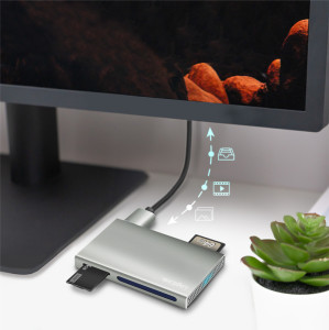 LogiLink Lecteur de cartes USB 3.2 Gen1, 5en1, boîtier alu