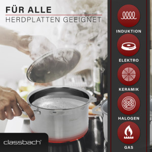 classbach Set de casseroles C-KTS 4016, 7 pièces, acier inox