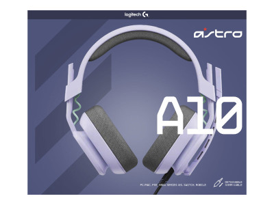 Logitech : ASTRO A10 WIRED HEADSET OVER-EAR/3.5MM - ASTEROID / LILA