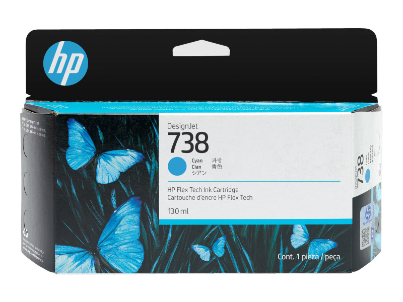 HP : 738 130-ML CYAN DesignJet cartouche d'encre