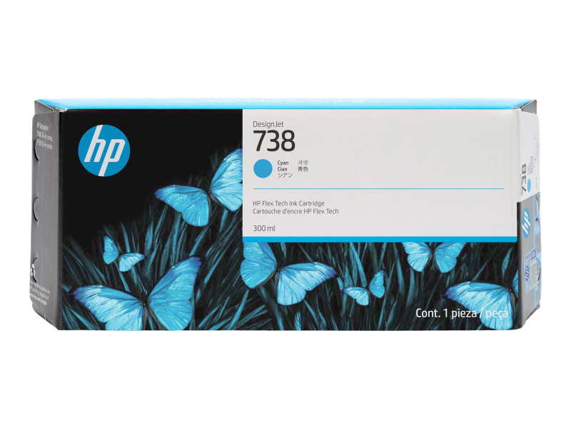 HP : 738 300-ML CYAN DesignJet cartouche d'encre