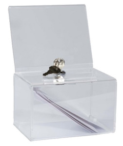 EXACOMPTA Urne, en acrylique, fermable à clé, transparent