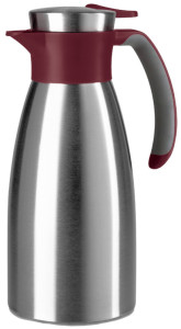 emsa Pichet isotherme SOFT GRIP, 1 litre, acier inox / bordeaux