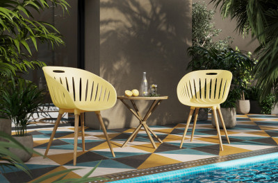 Chaise d'extérieur Topstar « T2023 », lot de 2, jaune