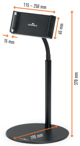 DURABLE Support de tablette de table TWIST TABLE, noir