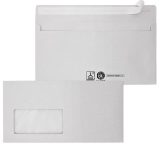 MAILmedia Enveloppes recyclées, format long, auto-adhésif