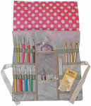 KLEIBER Pochette pour aiguilles à tricoter POIS, gris/rose KLEIBER Pochette pour aiguilles à tricoter POIS, gris/rose