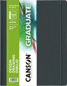 CANSON Carnet à croquis GRADUATE DRAWING, 102 x 152 mm, noir
