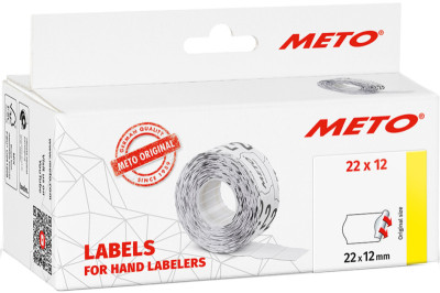 METO Étiquette pour étiqueteuse de prix 22 x 12 mm, blanc