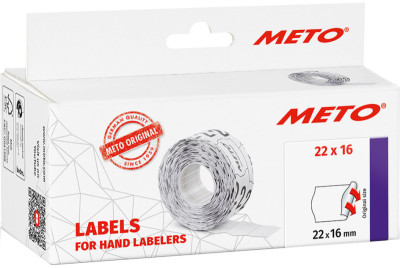 METO Étiquette pour étiqueteuse de prix 22 x 12 mm, blanc