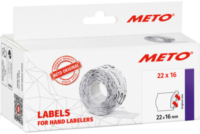 METO Étiquette pour étiqueteuse de prix, 22 x 16 mm, blanc