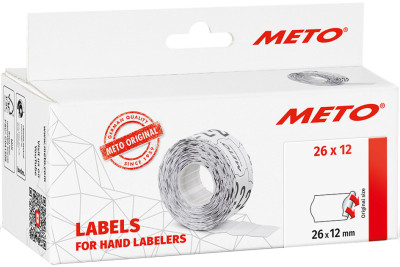 METO Étiquette pour étiqueteuse de prix, 22 x 16 mm, blanc