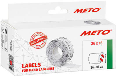 METO Étiquette pour étiqueteuse de prix, 26 x 12 mm, blanc