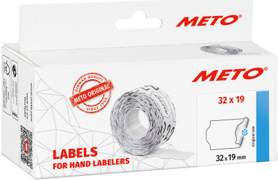 METO Étiquette pour étiqueteuse de prix, 32 x 19 mm, blanc