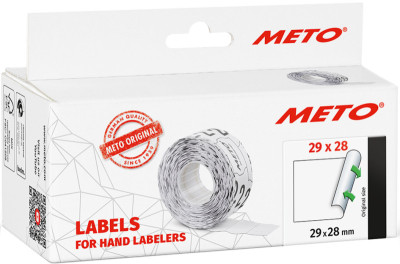 METO Étiquette pour étiqueteuse de prix, 29 x 28 mm, blanc
