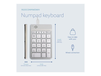 R-Go Tools : R-GO TOOLS NUMPAD BREAK NUMERIC KEYPAD avec WHITE WIRE
