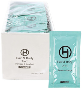 HYGOSTAR Gel douche & Shampoing 2en1, sachet de 12 ml