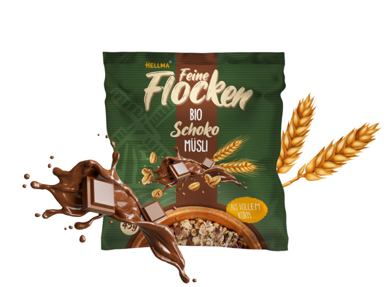 HELLMA Muesli au chocolat bio, en sachet portion de 25 g