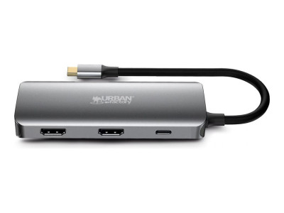 Urban Factory : HUB 7 1: USB-C HUB avec 3 USB-A / 2 HDMI 4K / 1 RJ45 et 1