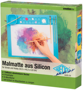 WEDO Malmatte aus Silikon, (B)400 x (T)500 mm, hellblau