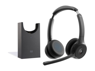 Cisco : HEADSET 722 WIRELESS DUAL+STAND CARBON BLACK USBA BUNDLE