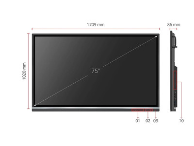 Viewsonic : VIEWBOARD 50SERIE TOUCHSCREEN 75IN UHD 16:09 3840X2160 1200:1