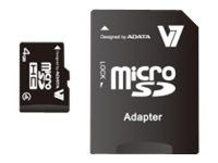 V7 : V7 carte MICRO SD 4GB CL4 SDHC INCLU ADAPTATEUR SD