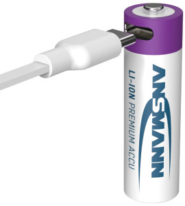 ANSMANN Li-Ion Akku Mignon AA mit USB-C Kupplung, 4er Karton
