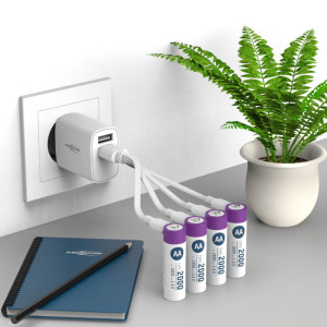 ANSMANN Li-Ion Akku Mignon AA mit USB-C Kupplung, 4er Karton