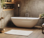 HYGOSTAR Tapis de bain, 500 x 700 mm, en coton, blanc