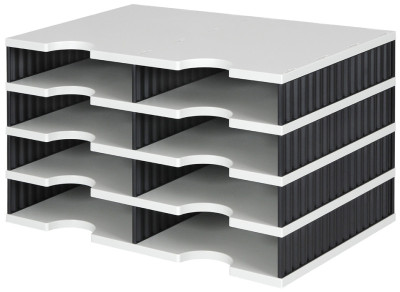 Unité de base Styrodoc Duo Styro, 8 compartiments, gris/noir