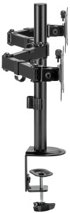 Bras double d'écran LogiLink, longueur : 376 mm, noir