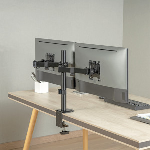 Bras double d'écran LogiLink, longueur : 376 mm, noir
