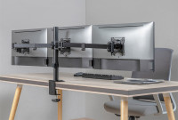 Bras triple d'écran LogiLink, longueur : 658 mm, noir Bras triple d'écran LogiLink, longueur : 658 mm, noir