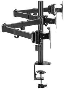 Bras triple d'écran LogiLink, longueur : 658 mm, noir