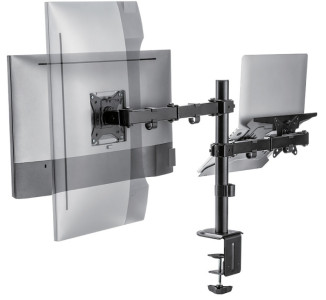 LogiLink Monitorarm mit Notebookhalterung, schwarz