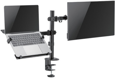 LogiLink Monitorarm mit Notebookhalterung, schwarz