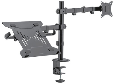 LogiLink Monitorarm mit Notebookhalterung, schwarz
