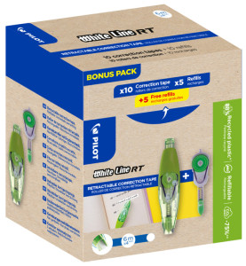 PILOT Roller correcteur WHITE LINE RT, Bonus Pack